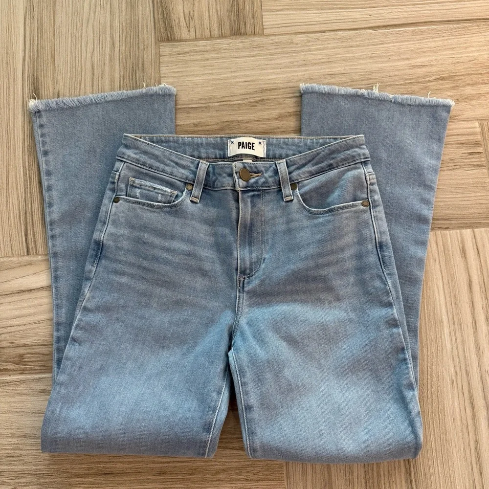 NWOT PAIGE Rory Crop Flare Raw Hem Jeans Size 26 - Picture 6 of 10